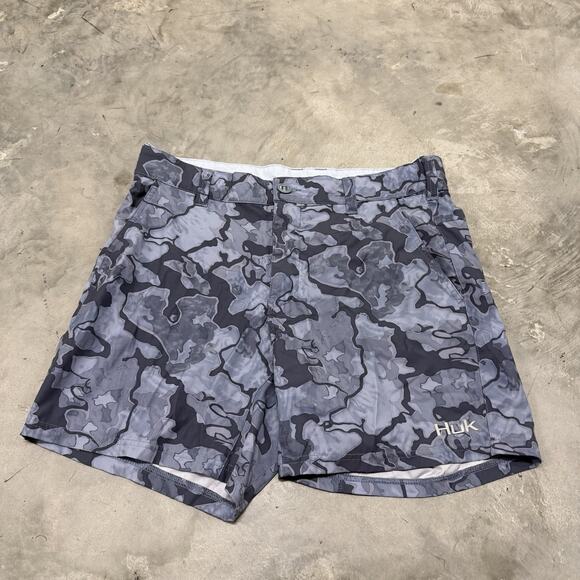 Huk Lowcountry Camo 6" Shorts Erie Fishing Mens Size Large Camo - Picture 4 of 8
